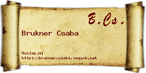Brukner Csaba névjegykártya